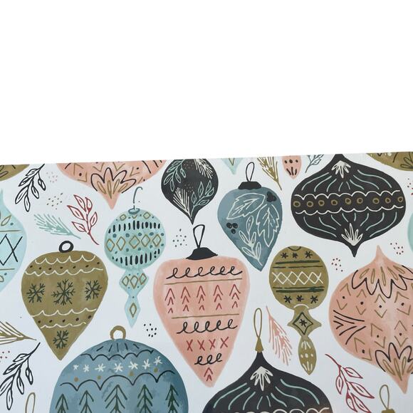 CHATEAU Christmas Ornament Cork Backed Hard Placemats 12x16 Set of 4 Holiday New - Picture 8 of 16